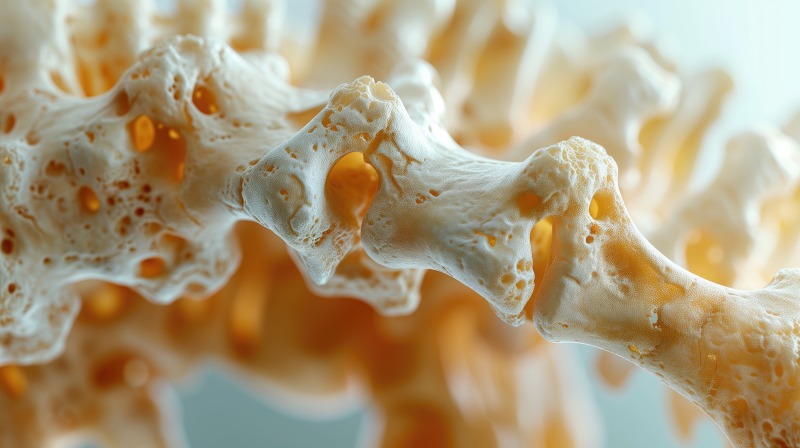 Serious osteoporosis, hand bones